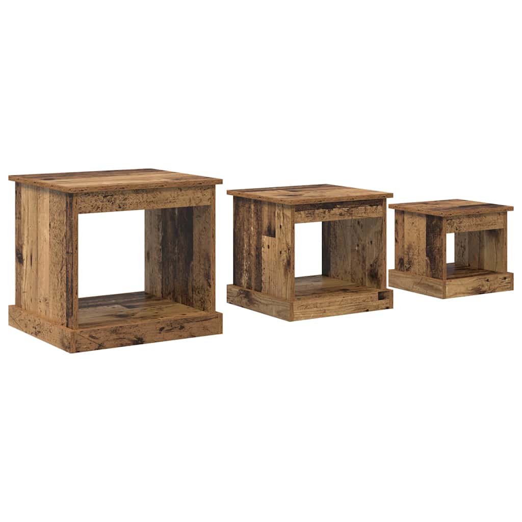 Coffee table 3 pcs Antique wood Reclaimed wood