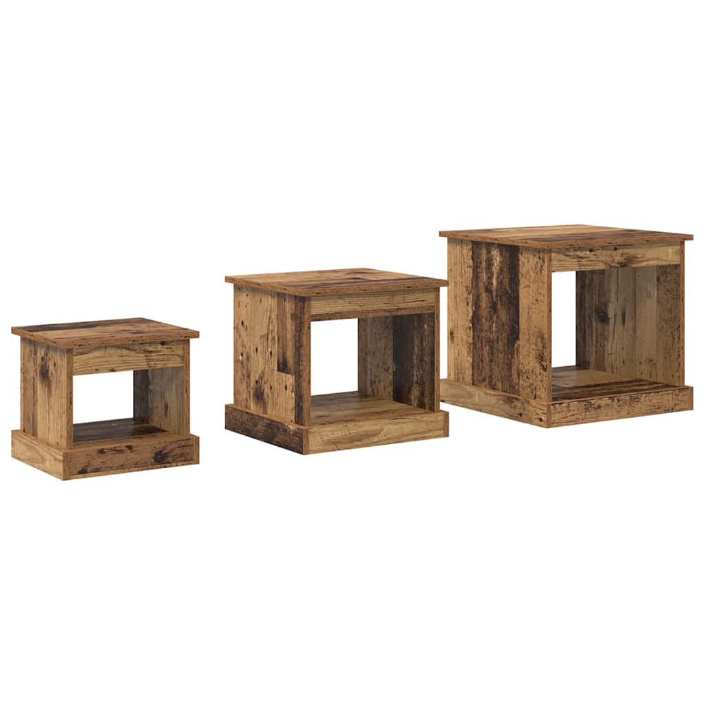 Coffee table 3 pcs Antique wood Reclaimed wood