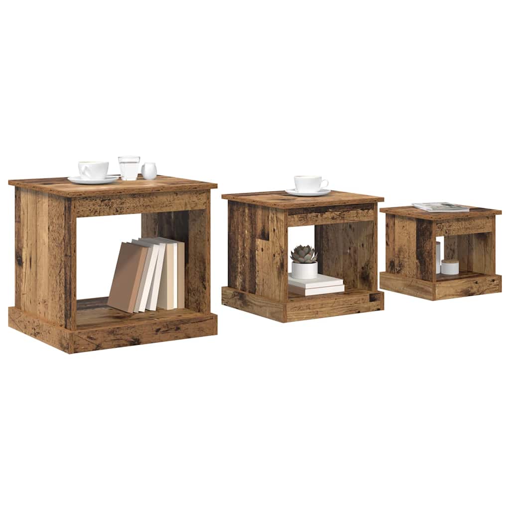 Coffee table 3 pcs Antique wood Reclaimed wood