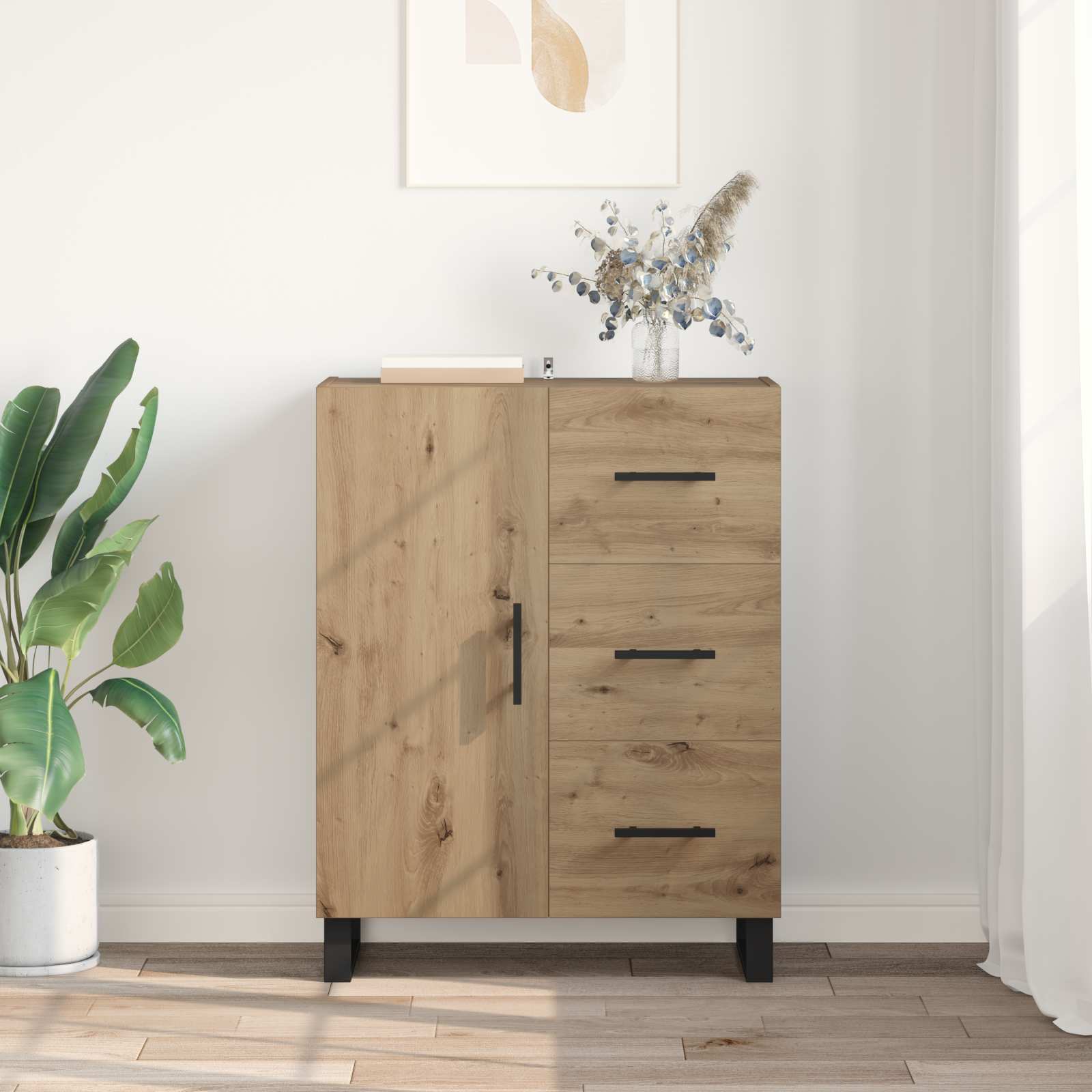Kumode ar atvilktnēm Amatnieku ozols 69,5 x 34 x 90 cm