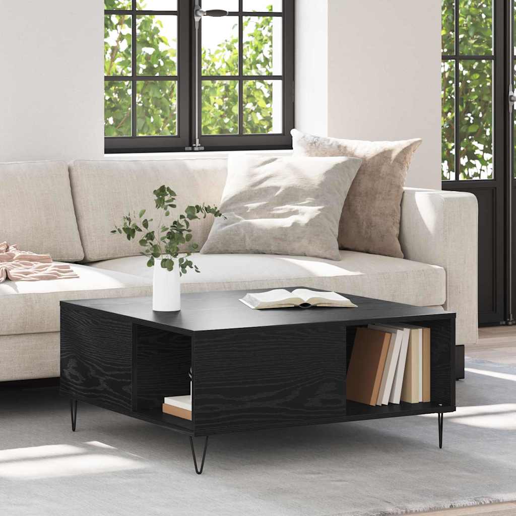 Coffee Table Black Oak 80 x 80 x 36.5 cm