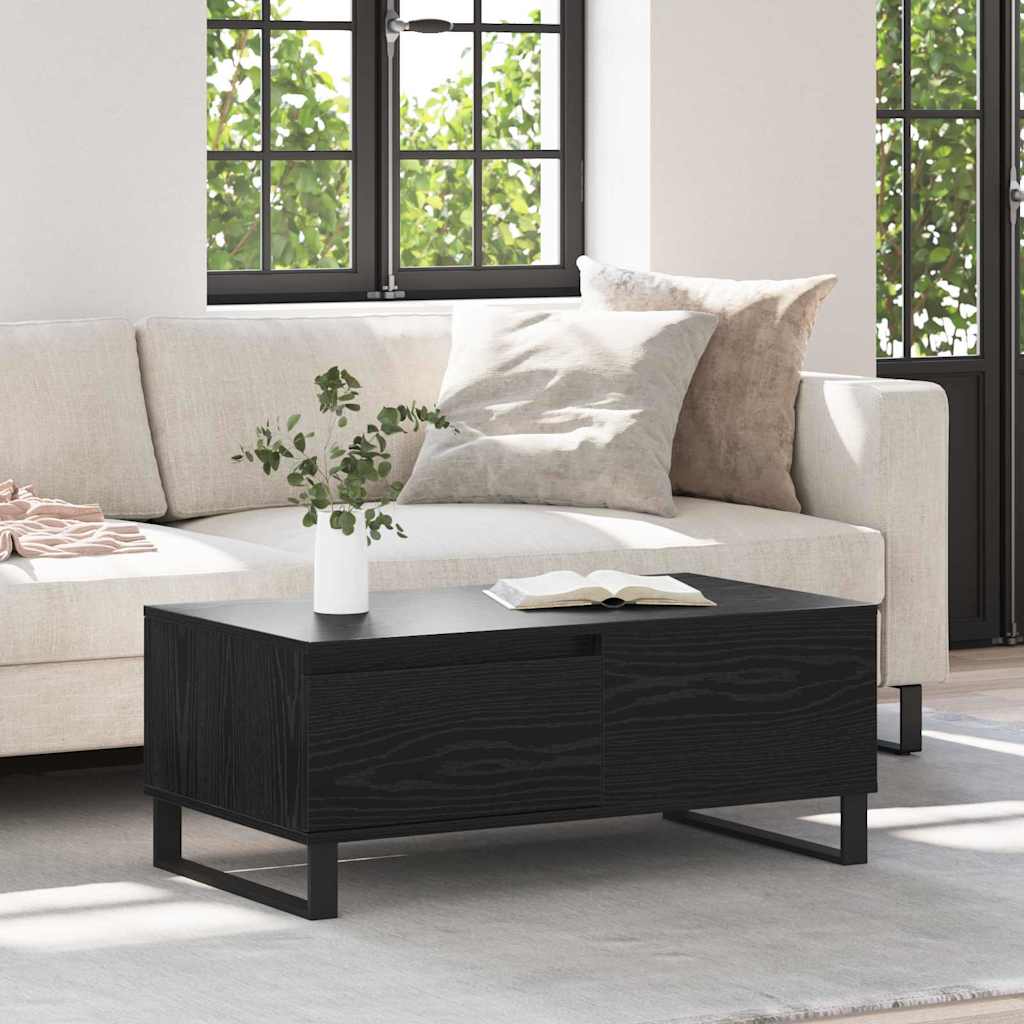 Coffee table with drawer Black oak 90 x 50 x 36.5 cm