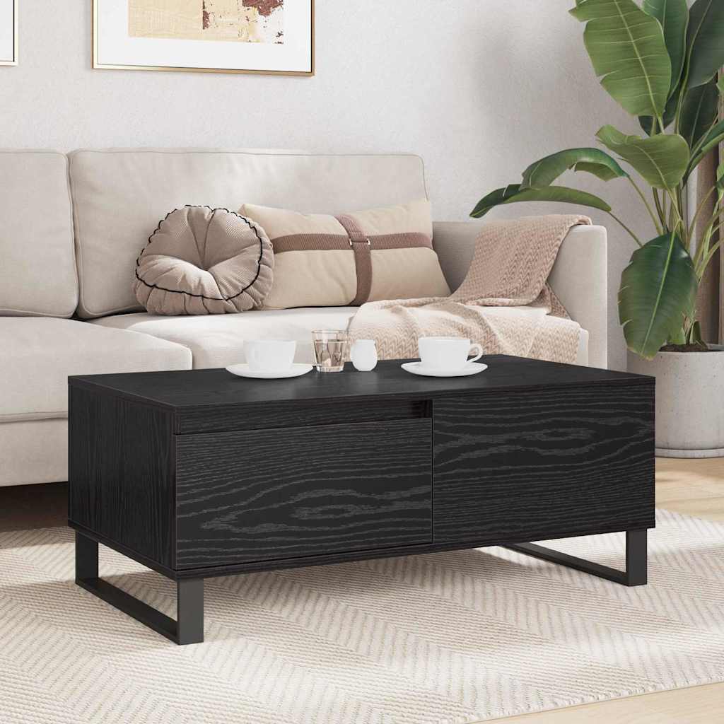 Coffee table with drawer Black oak 90 x 50 x 36.5 cm