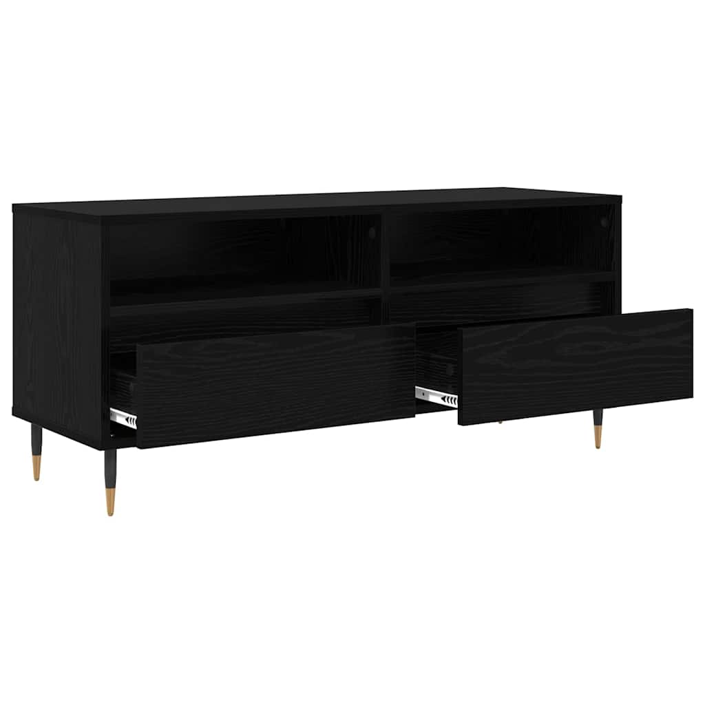 TV Cabinet Black Oak 100 x 34.5 x 44.5 cm