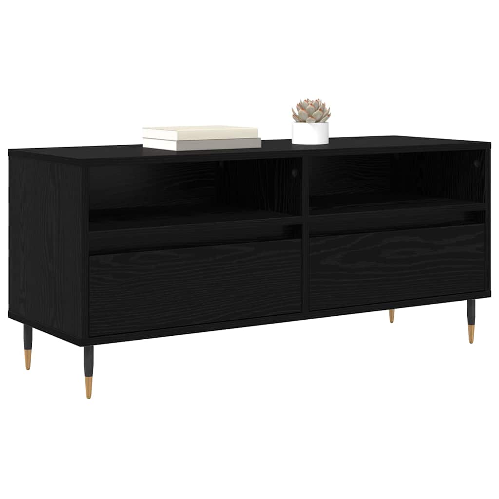 TV Cabinet Black Oak 100 x 34.5 x 44.5 cm