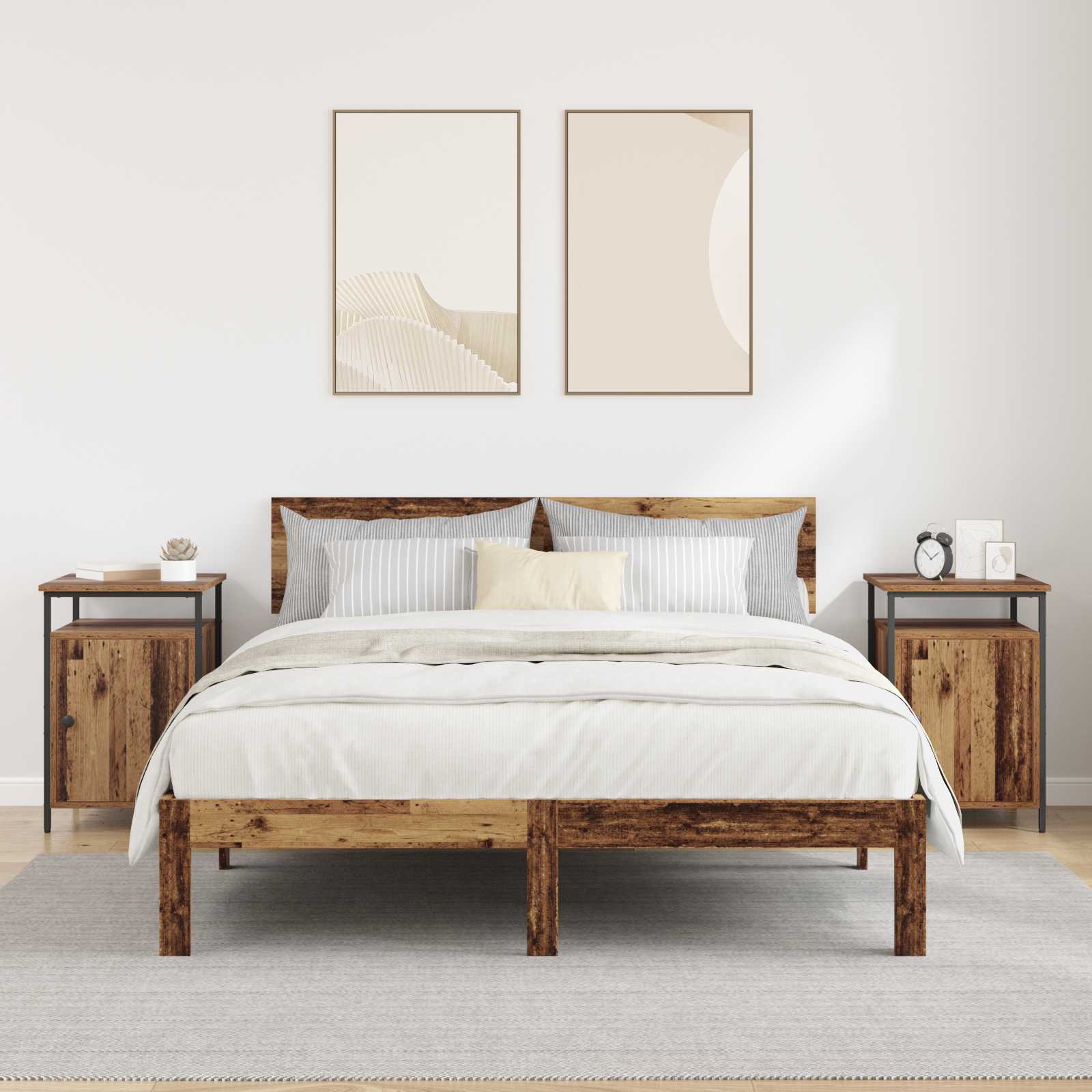 Šalia lovos spintelė 2 pcs Senas medis 40 x 42 x 60cm