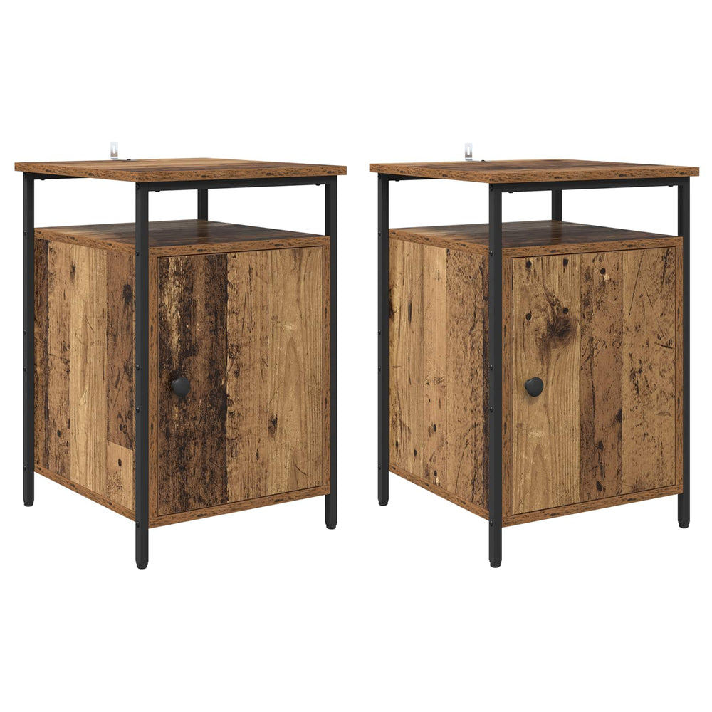 Šalia lovos spintelė 2 pcs Senas medis 40 x 42 x 60cm