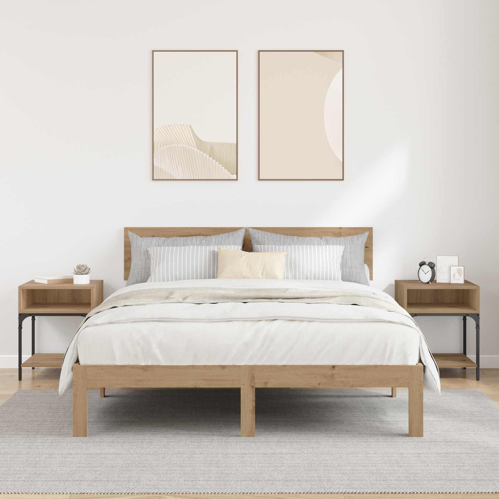 Naktinis staliukas 2 pcs Amatininkų ąžuolas 40 x 40 x 50 cm