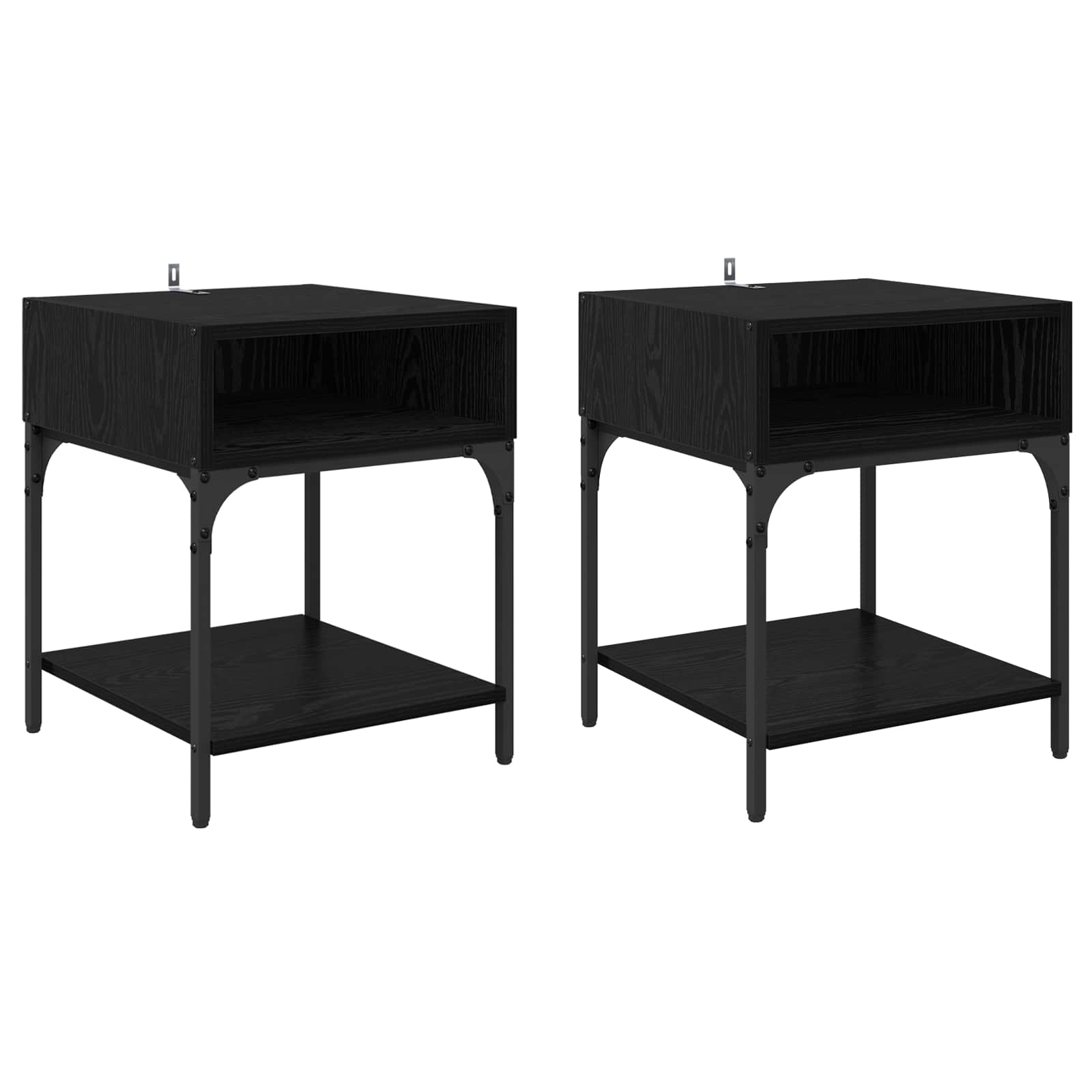 Naktinis staliukas 2 pcs Juodas ąžuolas 40 x 40 x 50 cm