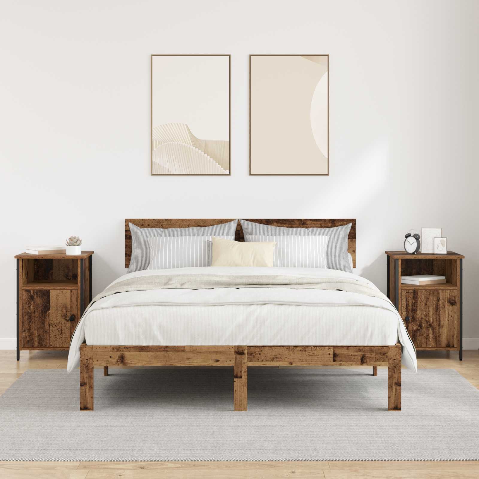 Šalia lovos spintelė 2 pcs Senas medis 40 x 42 x 60 cm