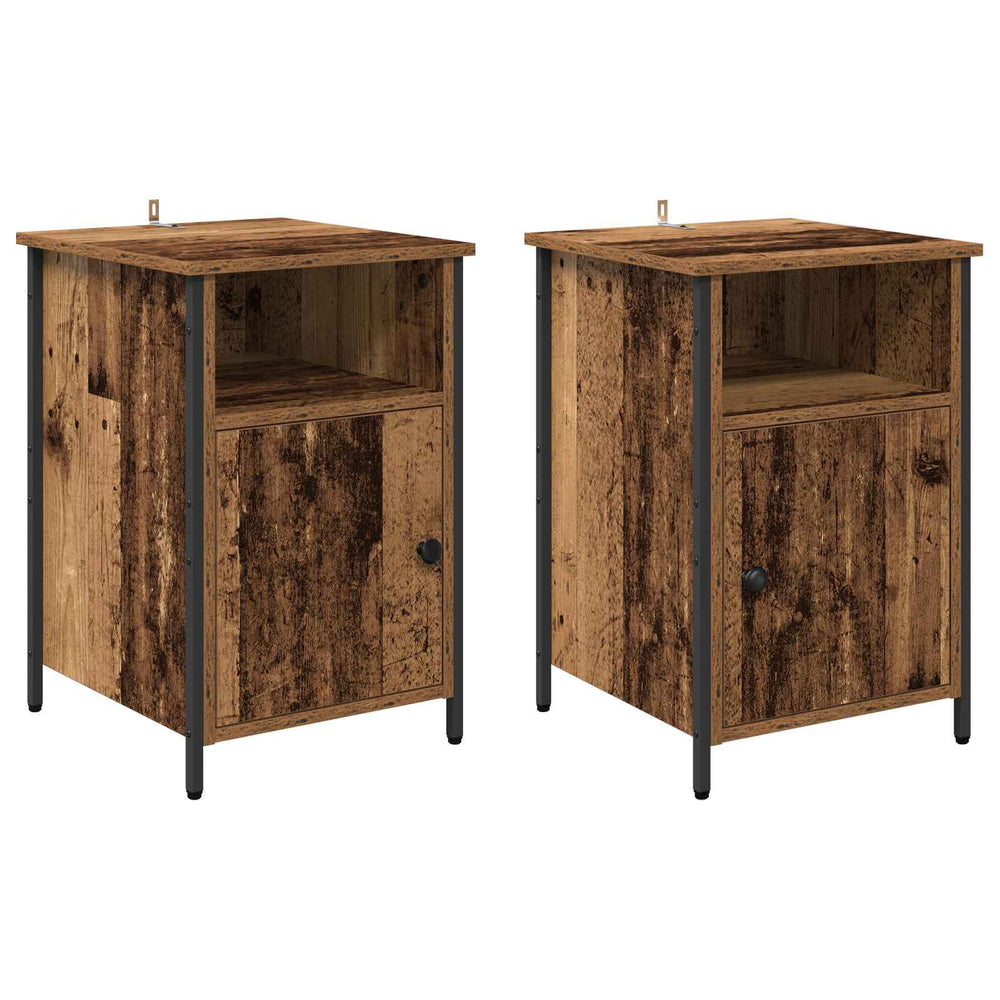 Šalia lovos spintelė 2 pcs Senas medis 40 x 42 x 60 cm