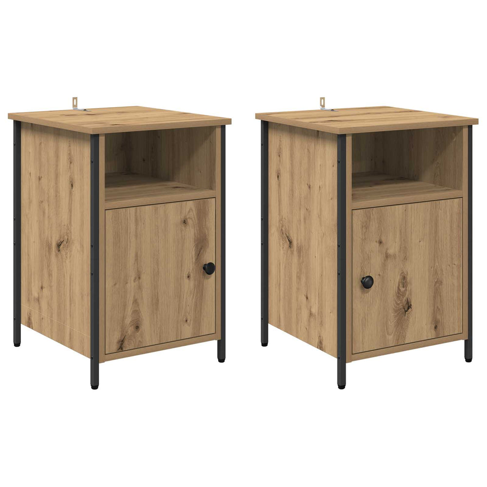 Šalia lovos spintelė 2 pcs Amatininkų ąžuolas 40 x 42 x 60 cm
