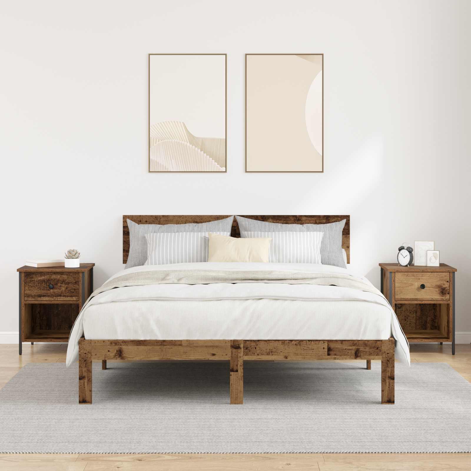 Šalia lovos spintelė 2 pcs Senas medis 40 x 42 x 50 cm