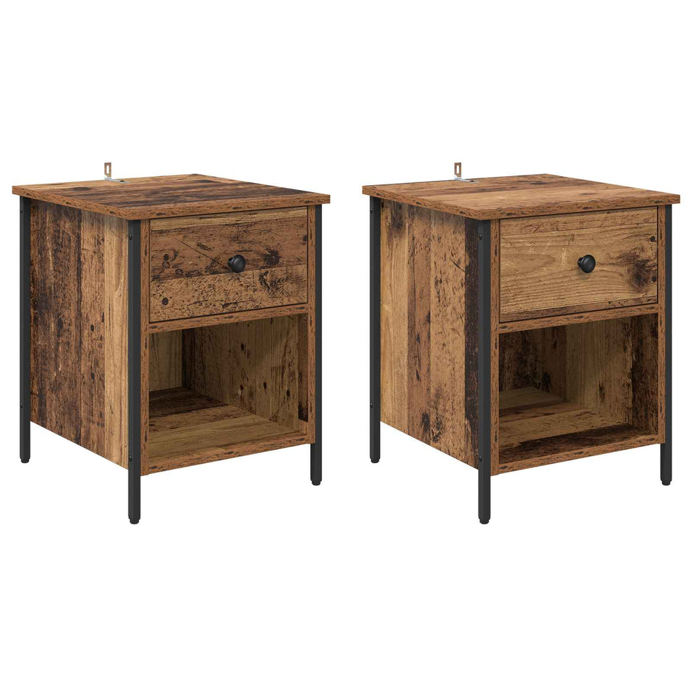 Šalia lovos spintelė 2 pcs Senas medis 40 x 42 x 50 cm