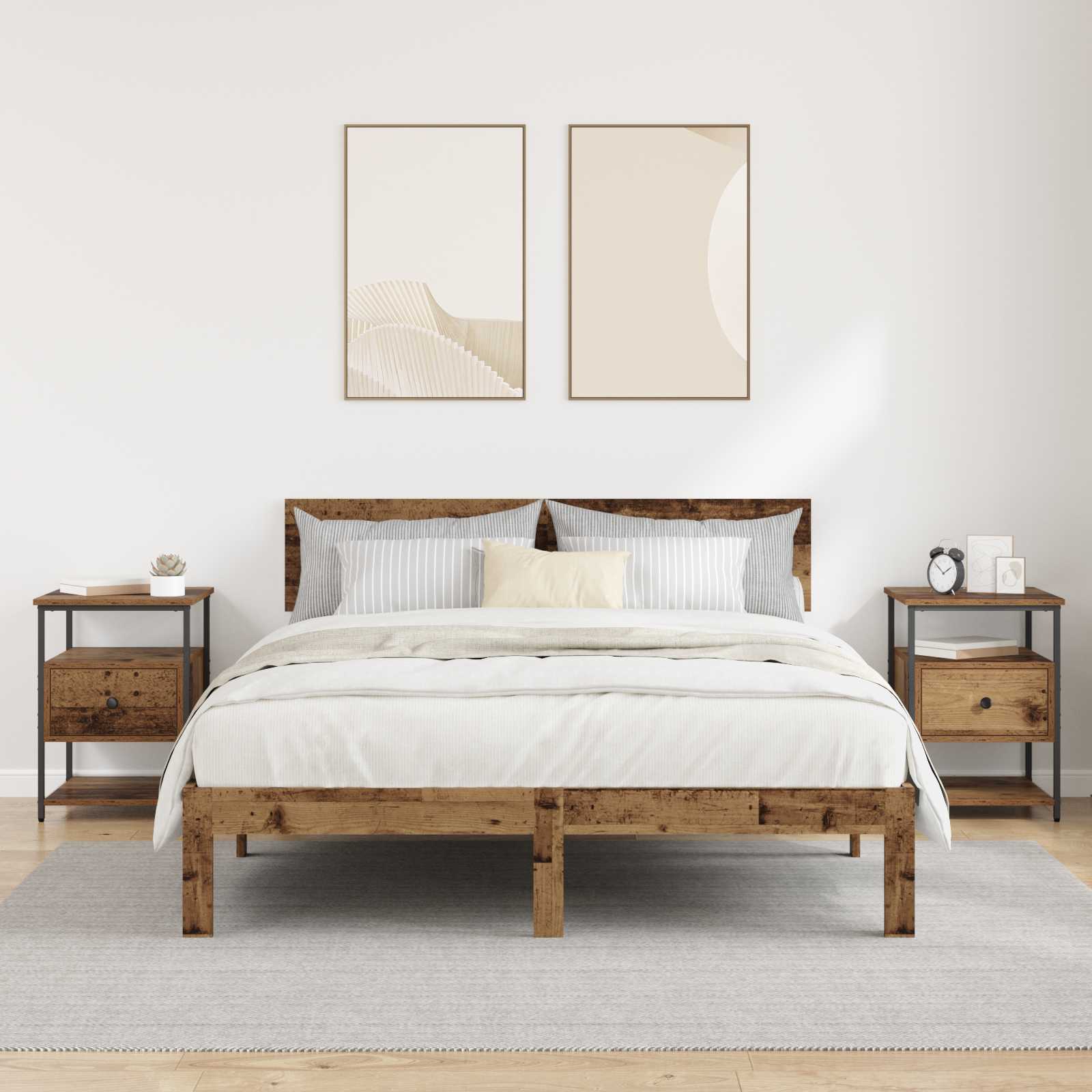 Šalia lovos spintelė 2 pcs Senas medis 40 x 42 x 56 cm