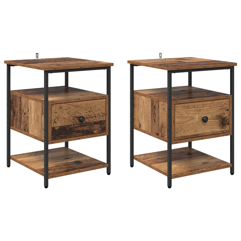 Šalia lovos spintelė 2 pcs Senas medis 40 x 42 x 56 cm