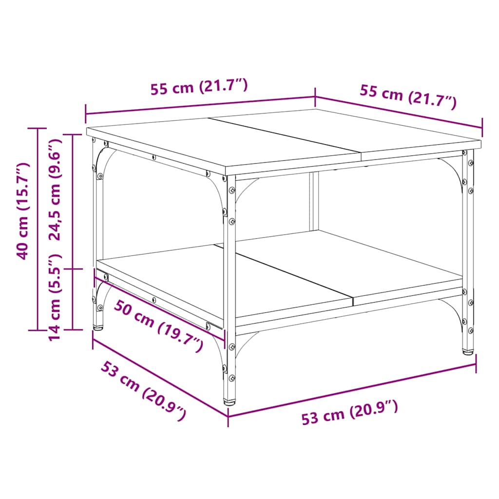Kavos staliukas Amatininkų ąžuolas 55 x 55 x 40 cm