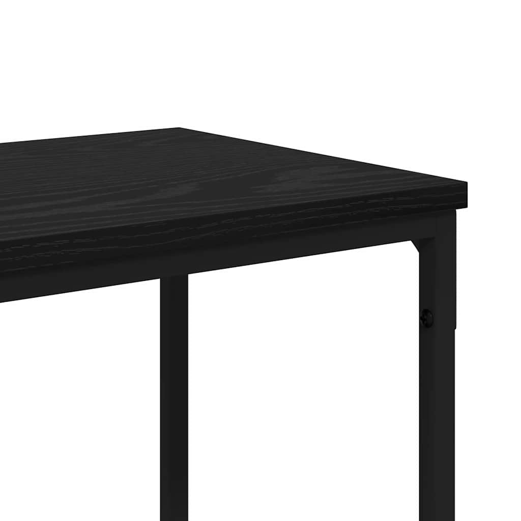 Konsolinis stalas su lentyna Juodas ąžuolas 180 x 30 x 75 cm