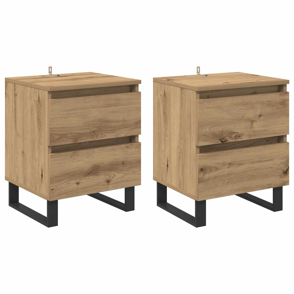 Šalia lovos spintelė 2 pcs Amatininkų ąžuolas 40 x 35 x 50 cm