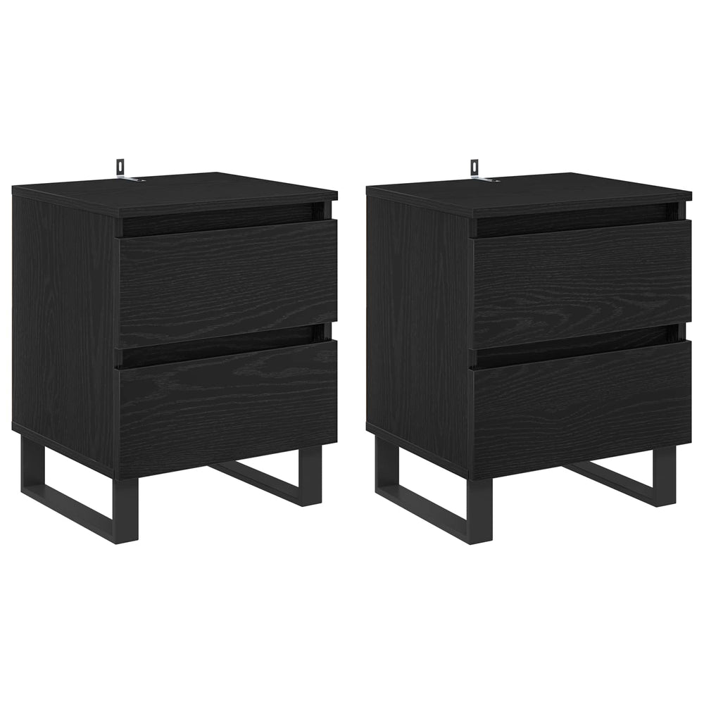 Šalia lovos spintelė 2 pcs Juodas ąžuolas 40 x 35 x 50 cm