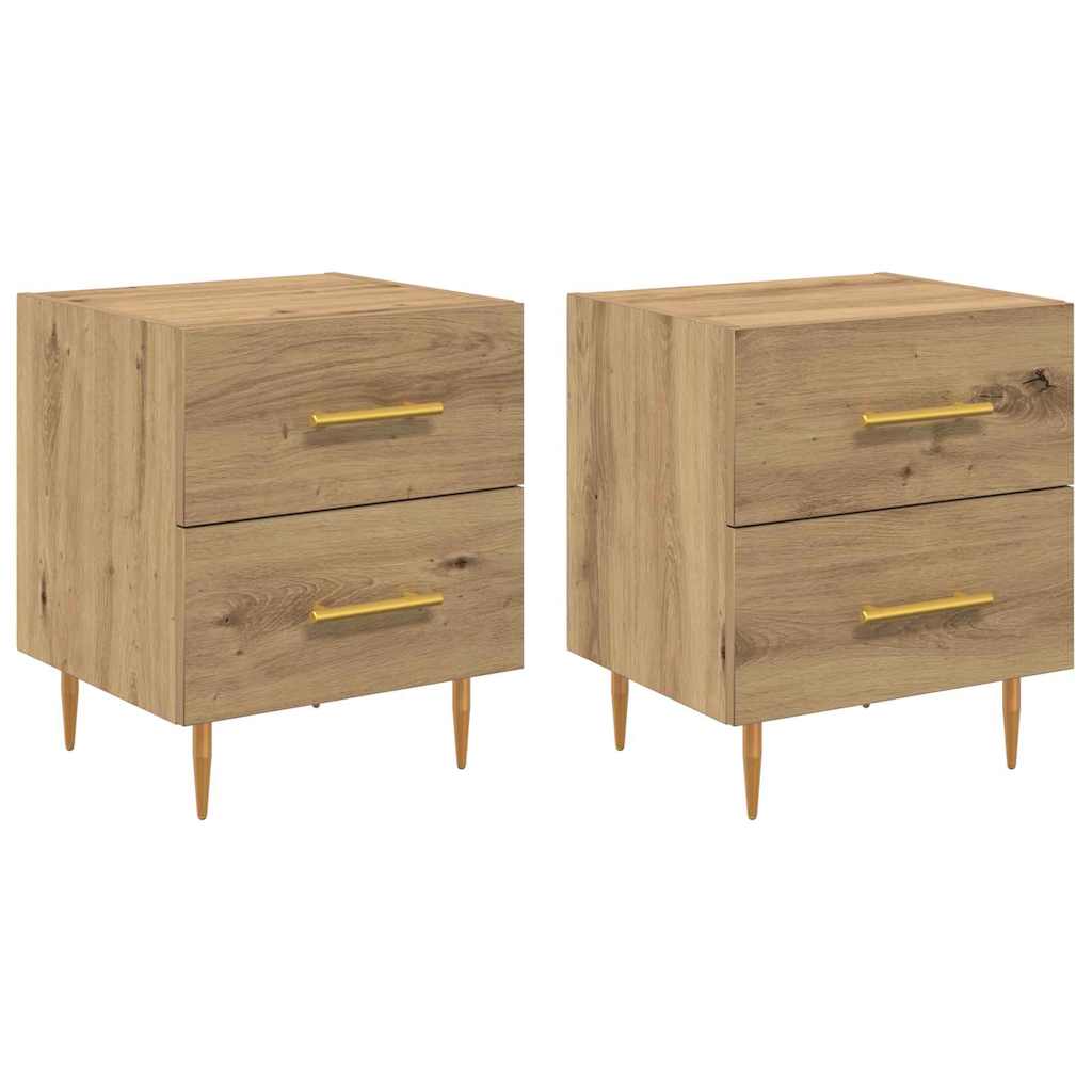 Šalia lovos spintelė 2 pcs Amatininkų ąžuolas 40 x 35 x 47,5 cm