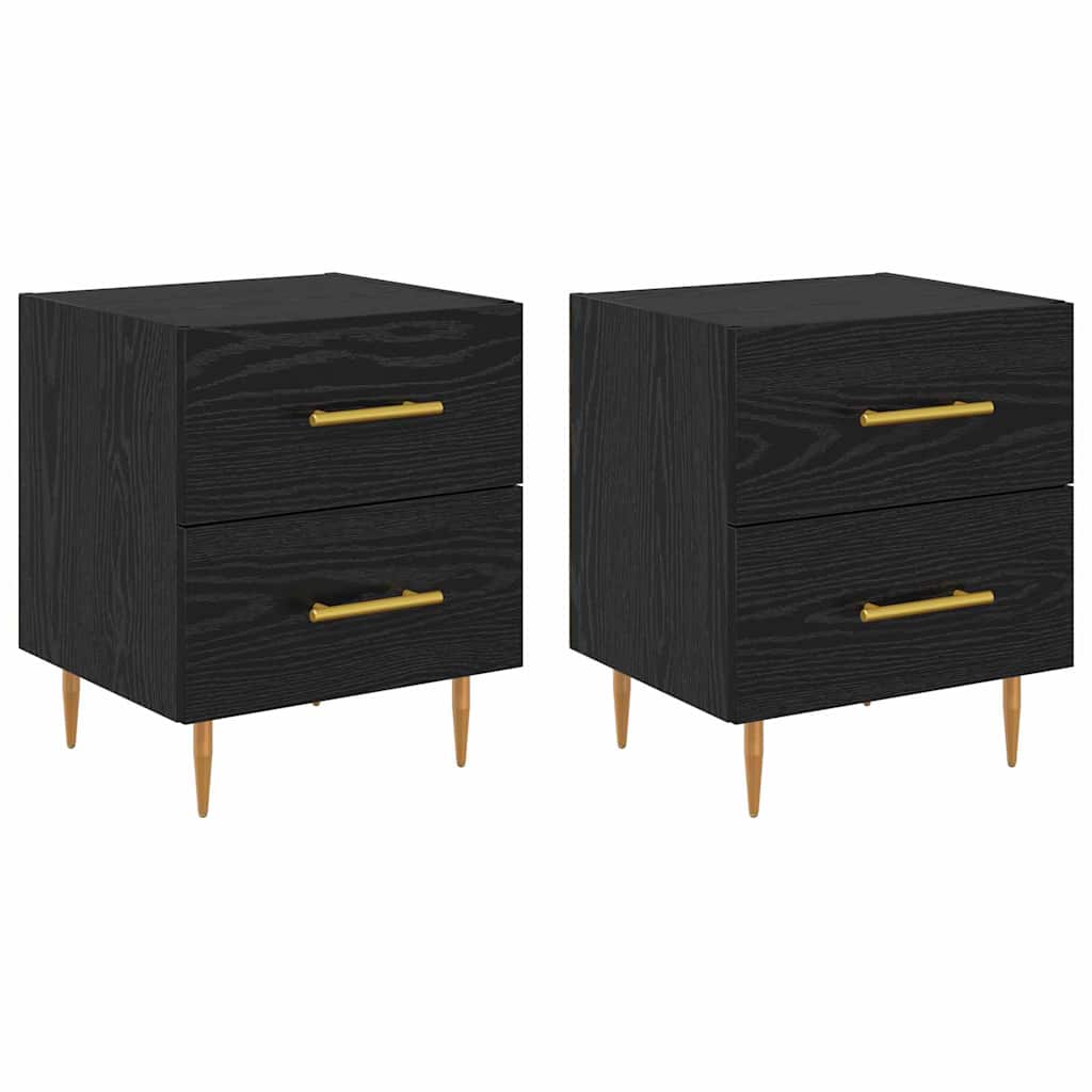 Šalia lovos spintelė 2 pcs Juodas ąžuolas 40 x 35 x 47,5 cm