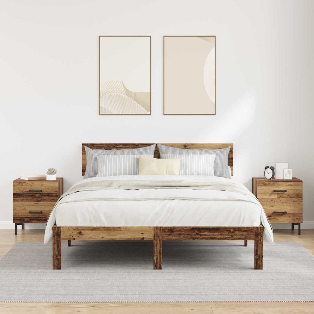 Šalia lovos spintelė 2 pcs Senas medis 40 x 35 x 47,5 cm