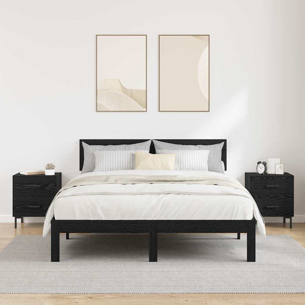 Šalia lovos spintelė 2 pcs Juodas ąžuolas 40 x 35 x 47,5 cm