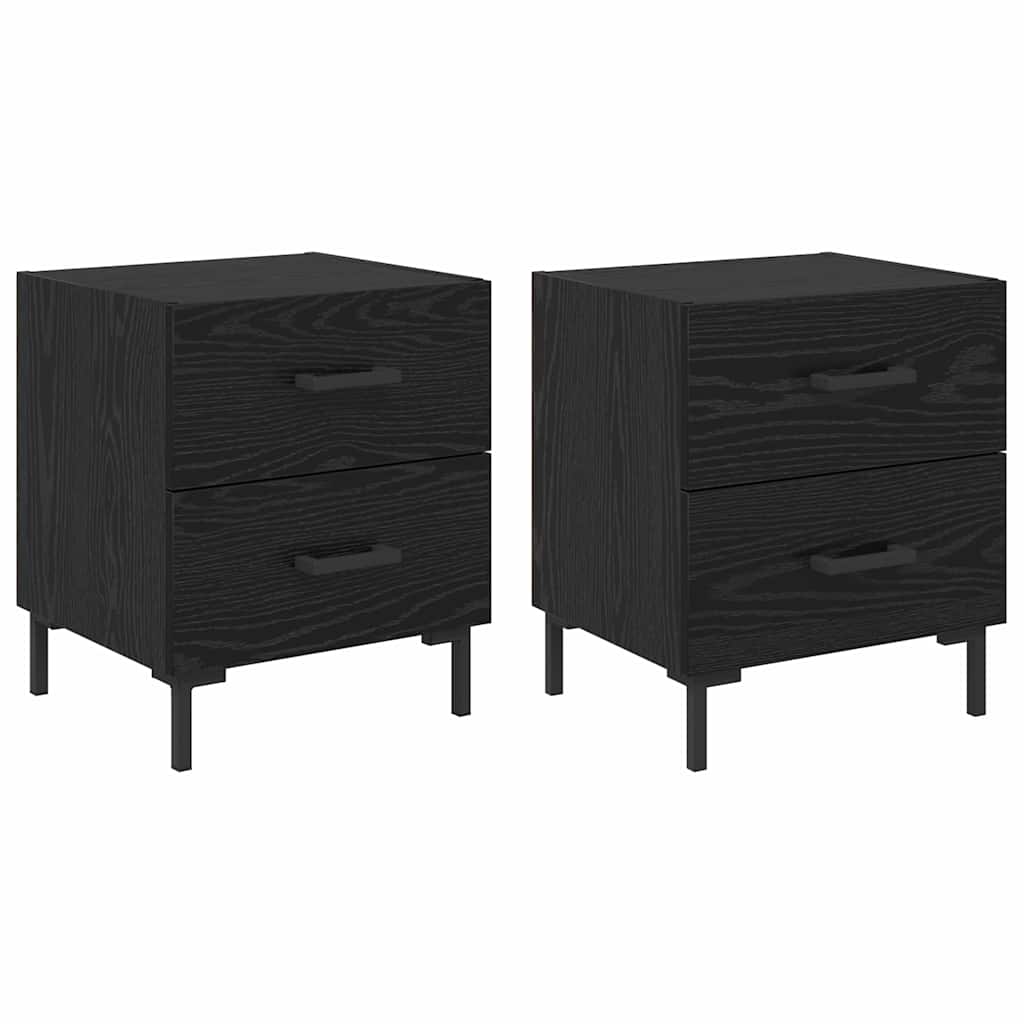 Šalia lovos spintelė 2 pcs Juodas ąžuolas 40 x 35 x 47,5 cm