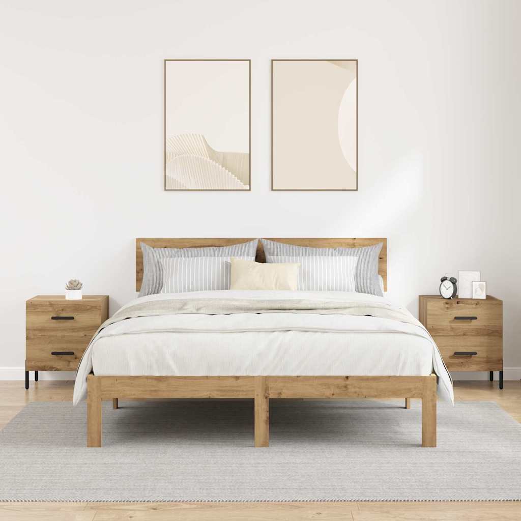 Šalia lovos spintelė 2 pcs Amatininkų ąžuolas 40 x 35 x 47,5 cm