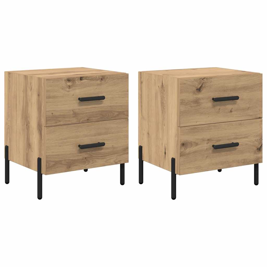 Šalia lovos spintelė 2 pcs Amatininkų ąžuolas 40 x 35 x 47,5 cm