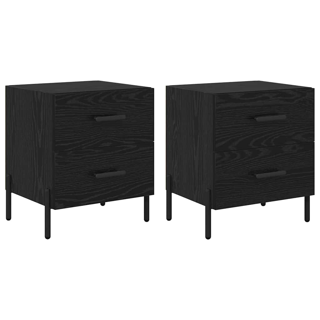 Šalia lovos spintelė 2 pcs Juodas ąžuolas 40 x 35 x 47,5 cm