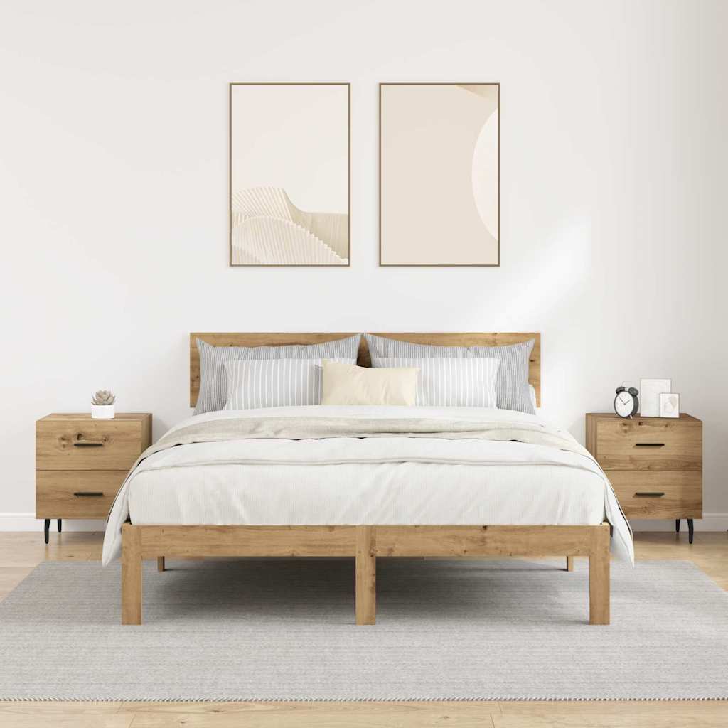 Šalia lovos spintelė 2 pcs Amatininkų ąžuolas 40 x 35 x 47,5 cm