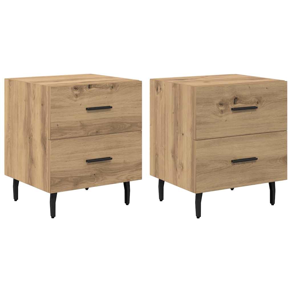 Šalia lovos spintelė 2 pcs Amatininkų ąžuolas 40 x 35 x 47,5 cm