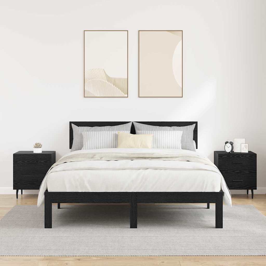 Šalia lovos spintelė 2 pcs Juodas ąžuolas 40 x 35 x 47,5 cm