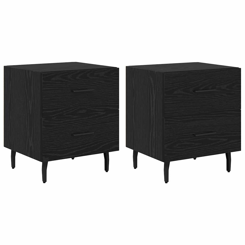 Šalia lovos spintelė 2 pcs Juodas ąžuolas 40 x 35 x 47,5 cm