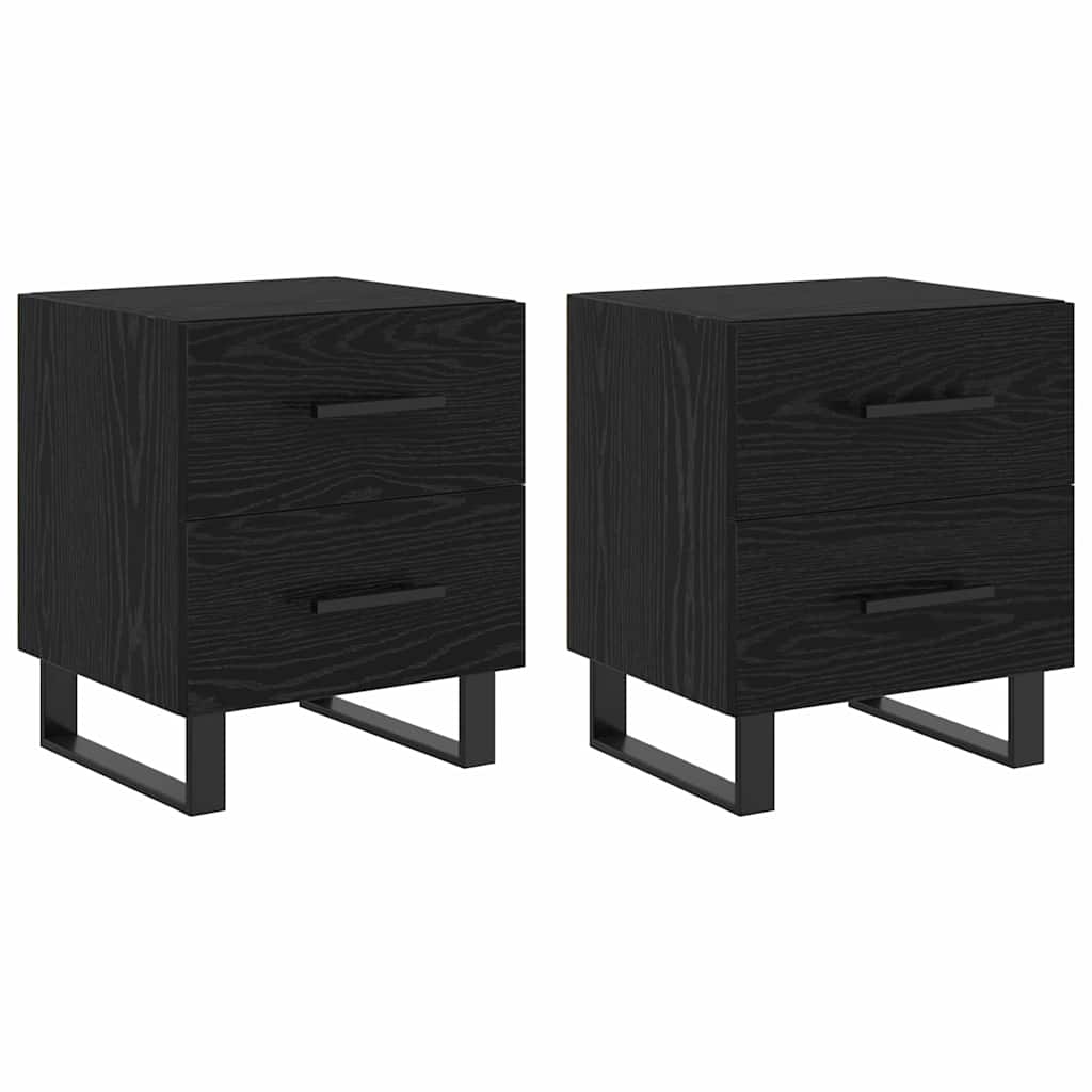 Šalia lovos spintelė 2 pcs Juodas ąžuolas 40 x 35 x 47,5 cm