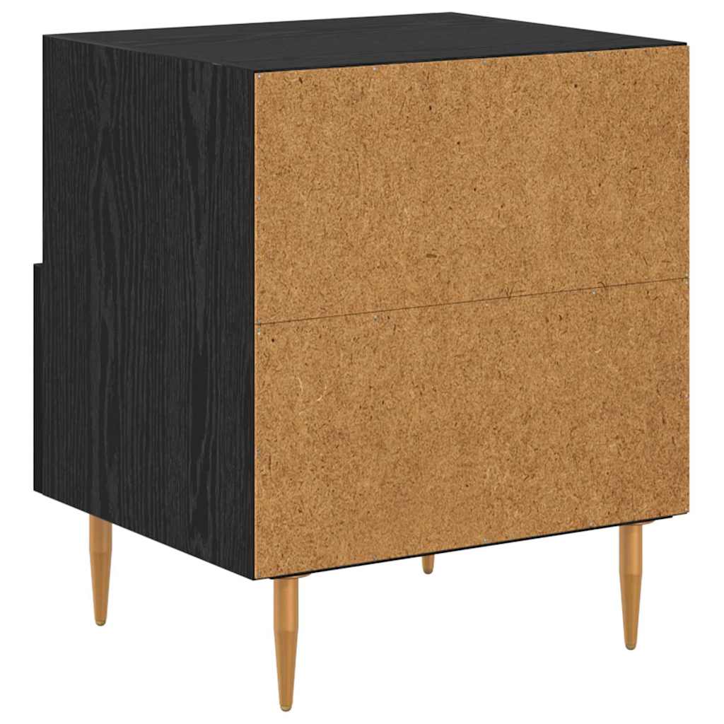 Naktinis staliukas su stalčių 2 pcs Juoda 40 x 35 x 47,5 cm
