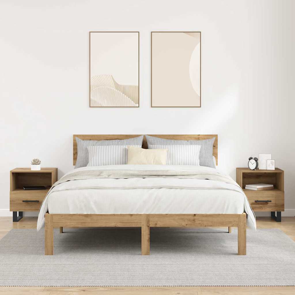 Šalia lovos spintelė 2 pcs Amatininkų ąžuolas 40 x 35 x 47,5 cm