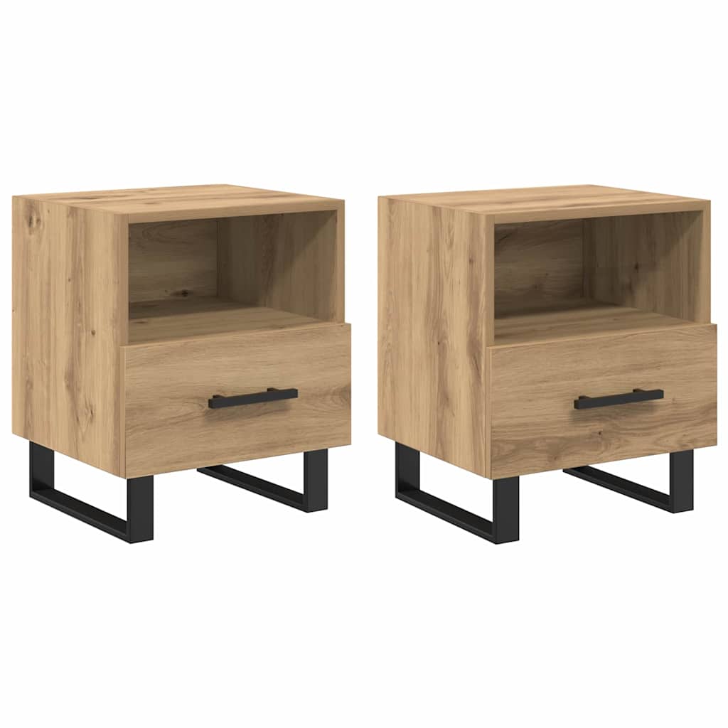 Šalia lovos spintelė 2 pcs Amatininkų ąžuolas 40 x 35 x 47,5 cm
