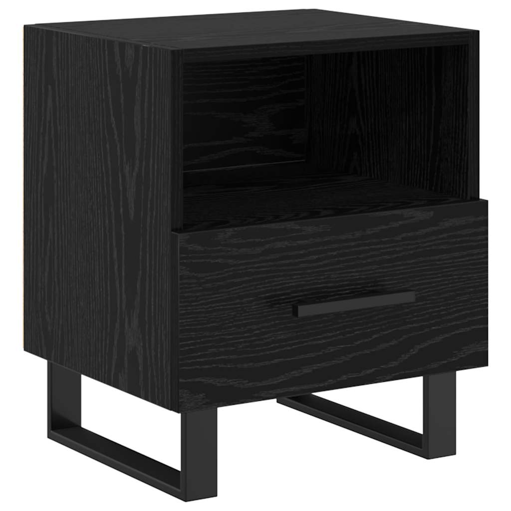 Šalia lovos spintelė 2 pcs juoda ąžuolo 40 x 35 x 47.5 cm