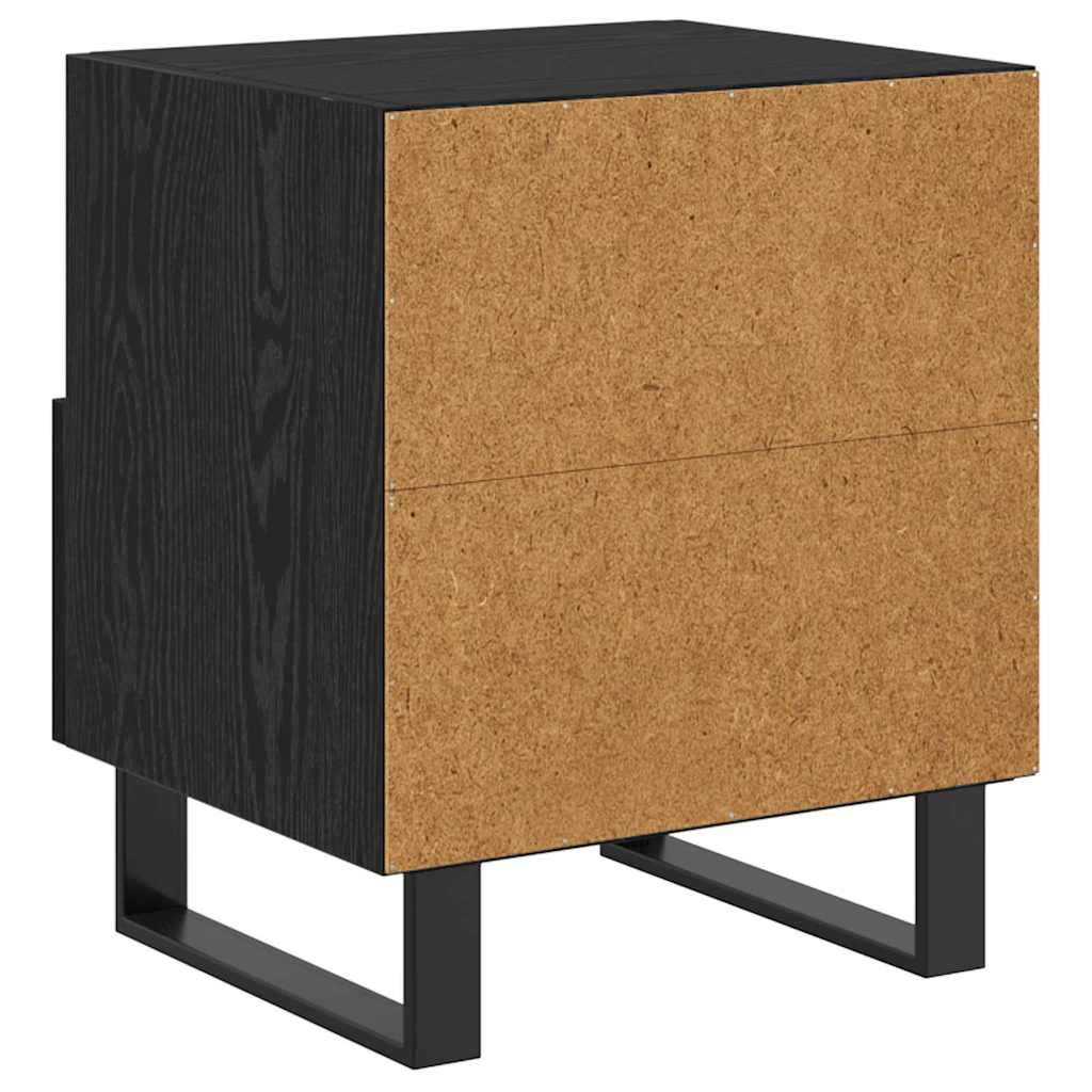 Šalia lovos spintelė 2 pcs juoda ąžuolo 40 x 35 x 47.5 cm