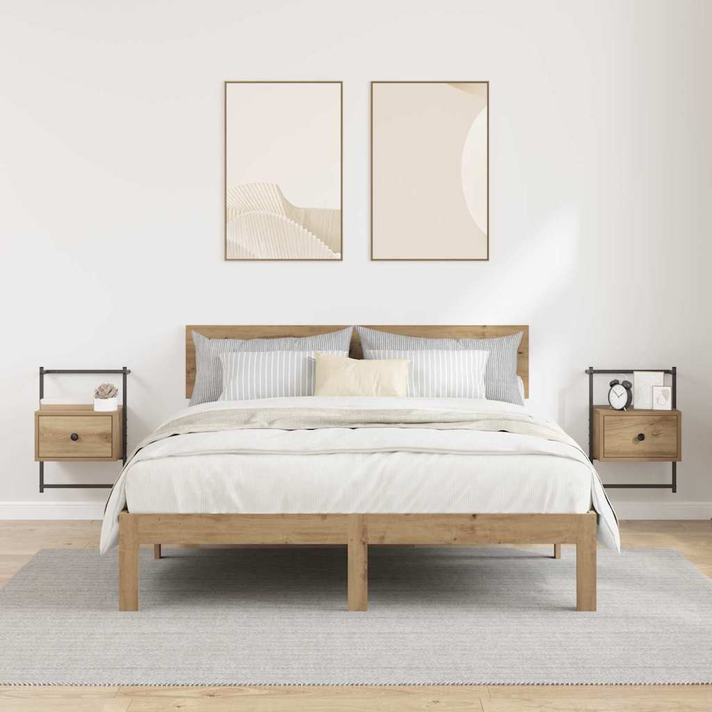 Šalia lovos spintelė 2 pcs Amatininkų ąžuolas 35 x 30 x 51 cm