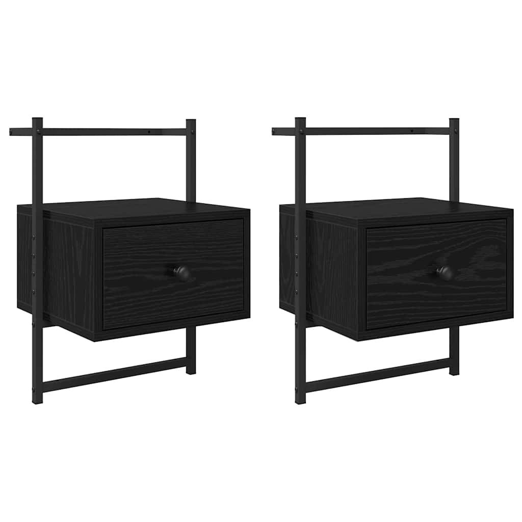 Šalia lovos spintelė 2 pcs Juodas ąžuolas 35 x 30 x 51 cm