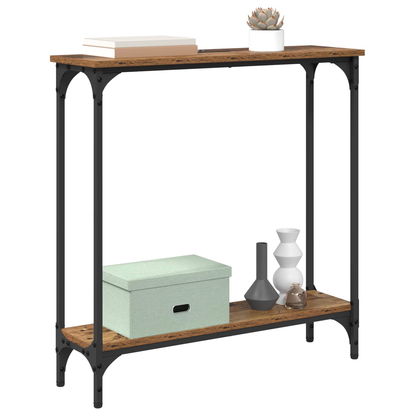 Konsoles galds ar plauktu Antīks koks 75 x 22,5 x 75 cm