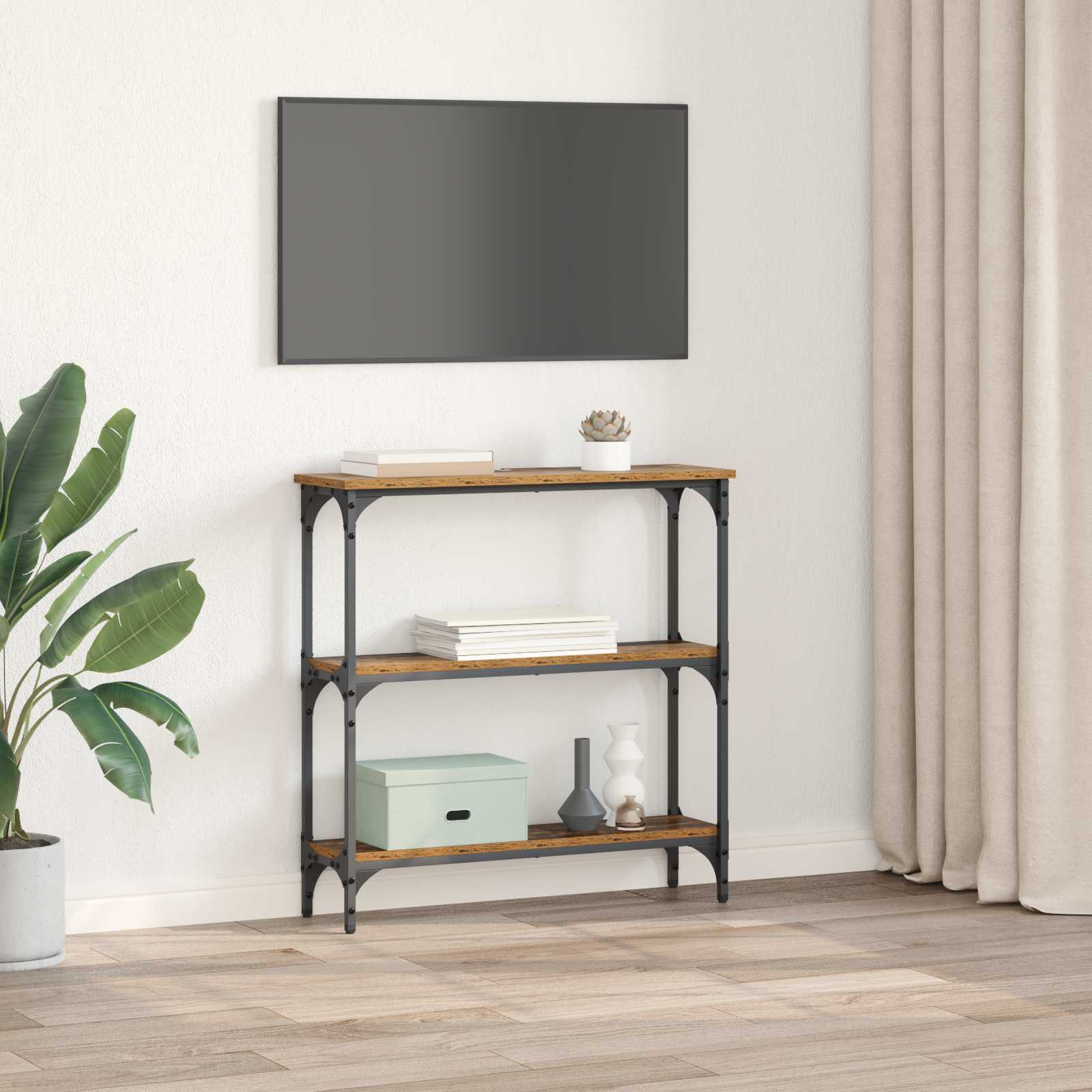 Konsolinis stalas su lentyna Senas medis 75 x 22,5 x 75 cm