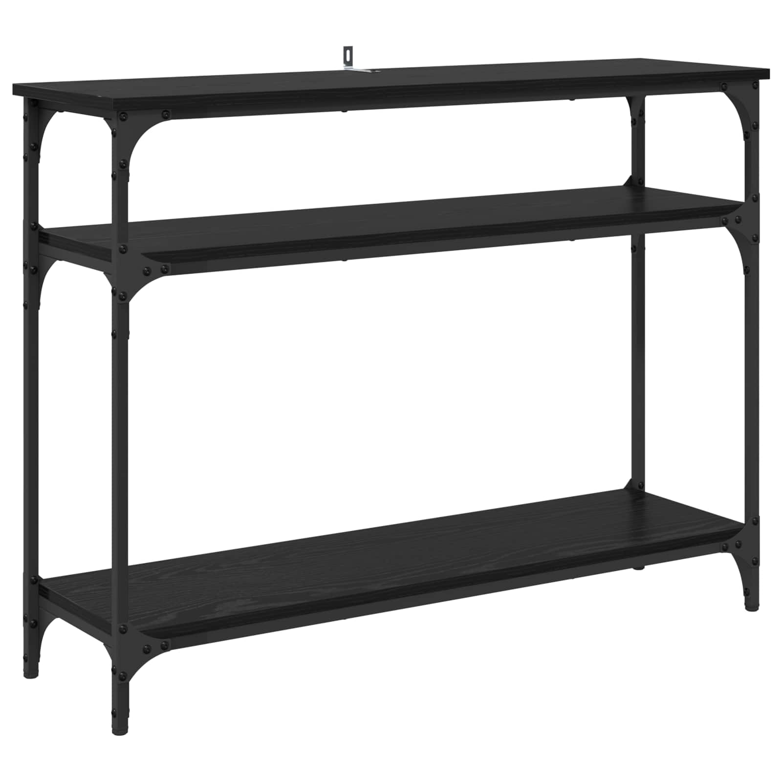 Konsoles galds ar plauktu melns ozols 100 x 29 x 75 cm