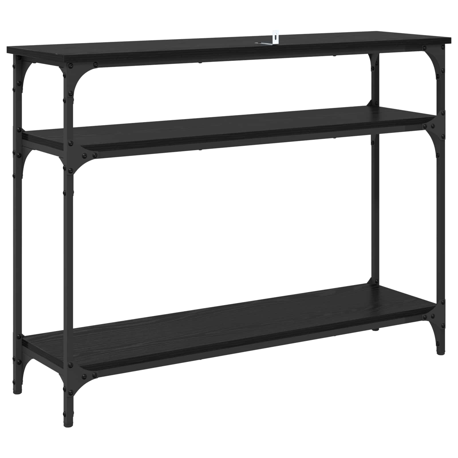 Konsoles galds ar plauktu melns ozols 100 x 29 x 75 cm