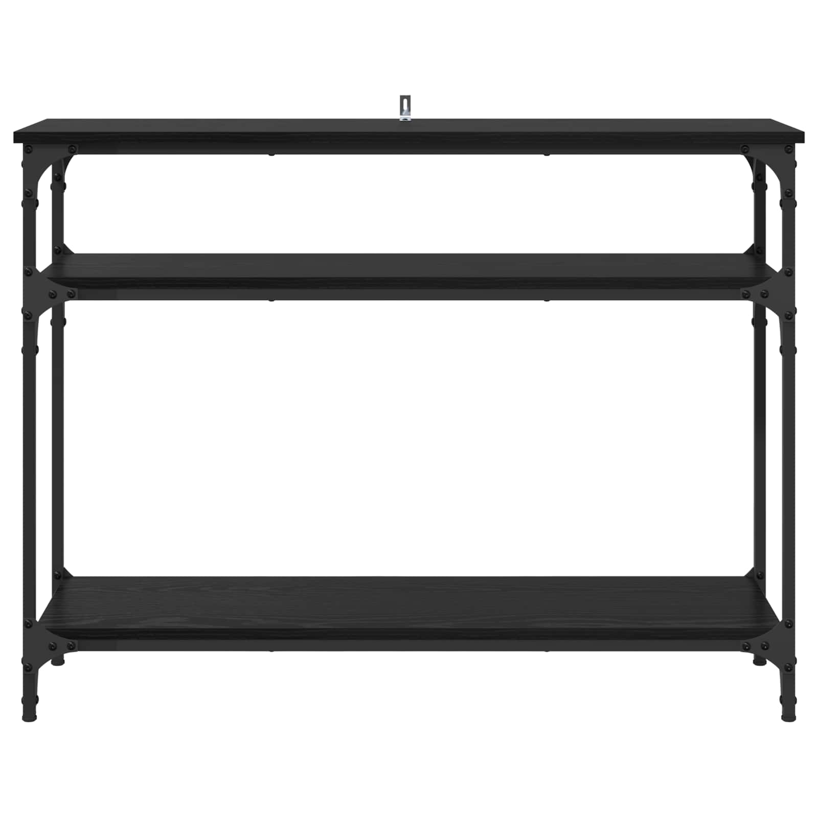 Konsoles galds ar plauktu melns ozols 100 x 29 x 75 cm