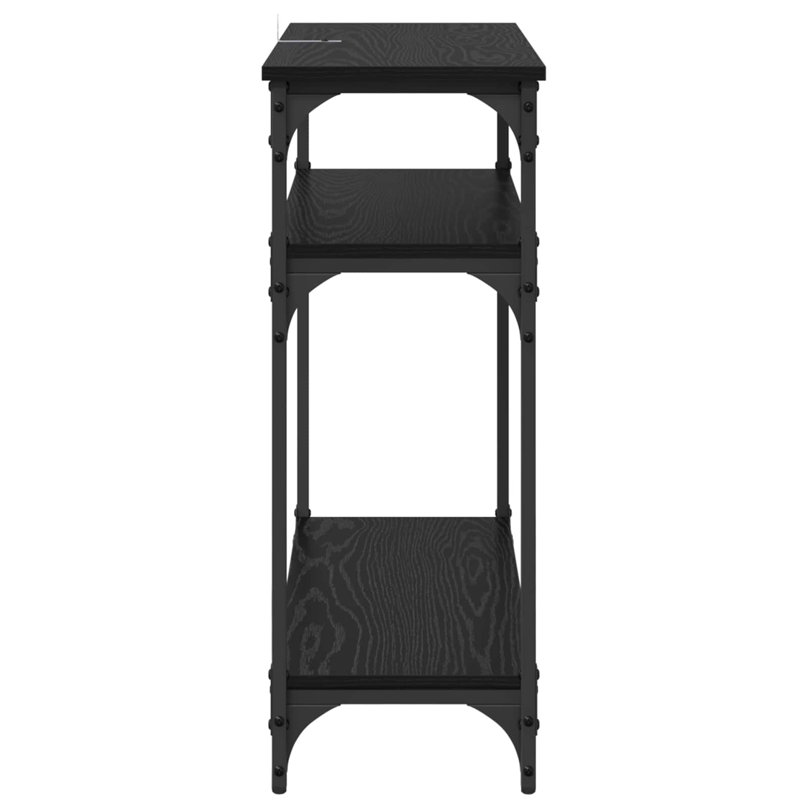 Konsolinis stalas su lentyna Juodas ąžuolas 75 x 29 x 75 cm
